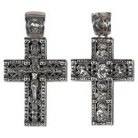 Нательный крестик серебряный 181-0058, чернение, малый