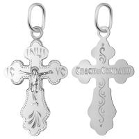 Крест из серебра штампованный белый 19-0145