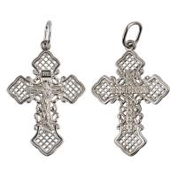 Нательный крестик серебряный 19-0069, литье