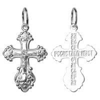 Крестик нательный серебряный, штамп 19-0028
