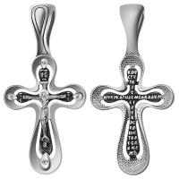 Крест из серебра, частичное чернение, литье 19-0141