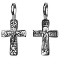 Крест (св. Сергий Радонежский) из серебра частичное чернение литье, 19-0123