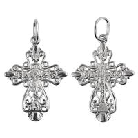 Нательный крестик серебряный 19-0067, литье