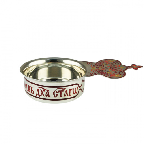 Ковш для запивки серебряный с эмалью, Ø 6,5 см 29-0372