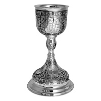 Потир с растительным орнаментом и ликами святых, серебро на 0,7 л 290-01 