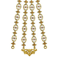 Цепь для наперсных крестов и панагий серебряная в позолоте с фианитами №1 29-0443