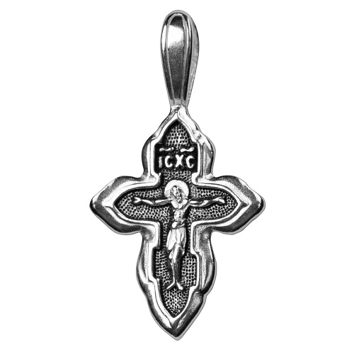 Крест из серебра (образ Покрова) частичное чернение литье 19-0121 фото 3