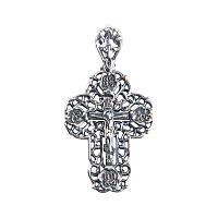 Нательный крестик серебряный №31, чернение 181-0054