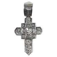 Нательный крестик серебряный 181-0066, чернение ((Ag 0)