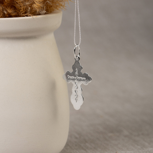 Нательный крестик серебряный 19-0017, штамп фото 5