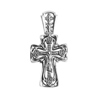 Нательный крестик серебряный №26, чернение 181-0049