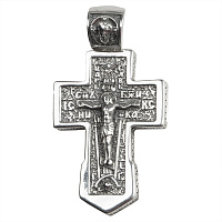 Нательный крестик серебряный 181-0063, чернение, большой ((Ag 0)