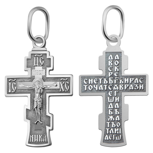 Крест из серебра штампованный белый 19-0139