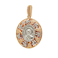 Образок серебряный двусторонний с ликом святителя Николая Чудотворца 181-0011, позолота, родирование