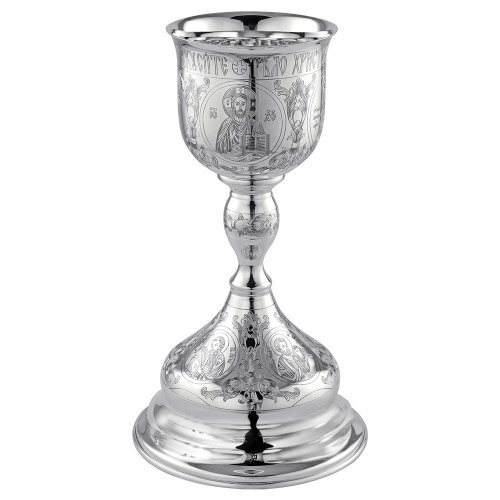 Потир серебряный, ручная гравировка, оксидирование 290-16