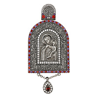 Панагия серебряная с чернением и камнями, 29-0958