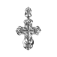 Нательный крестик серебряный №28, чернение 181-0051