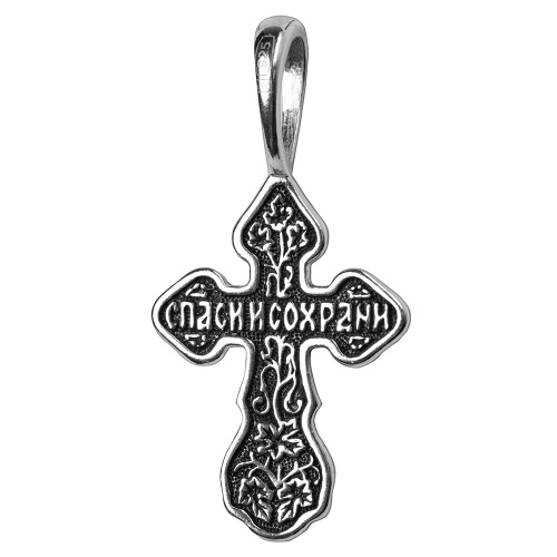 Крест из серебра частичное чернение литье, 19-0122 фото 3