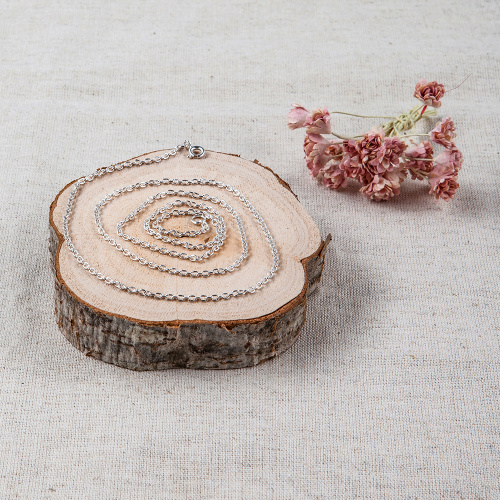 Цепочка серебряная 19-0092, якорь круглый фото 2