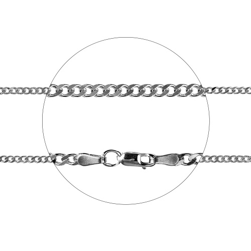 Цепочка серебряная 19-0104, панцирь плоский