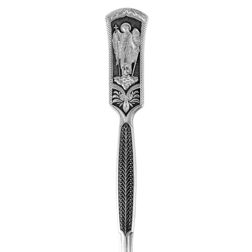 Ложка серебряная 19-0093, штамп, частичное чернение фото 6