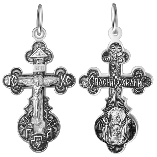 Крест из серебра штампованный, 182-0018