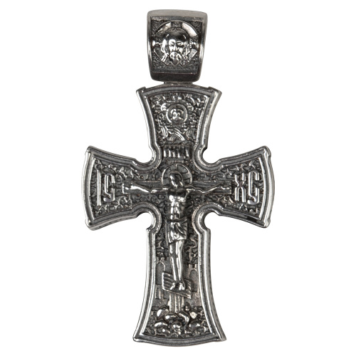 Нательный крестик серебряный 181-0056, чернение, малый фото 4