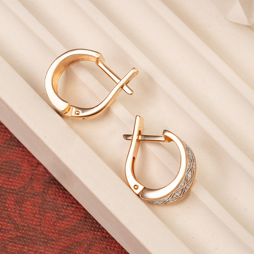 Серьги серебряные 181-0027, позолота, родирование фото 5