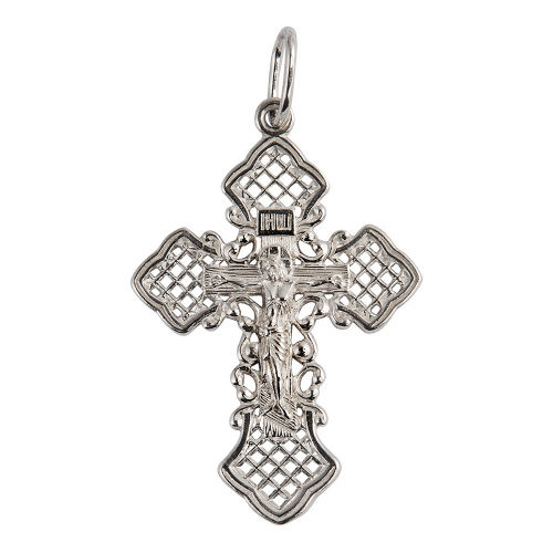 Нательный крестик серебряный 19-0069, литье фото 3
