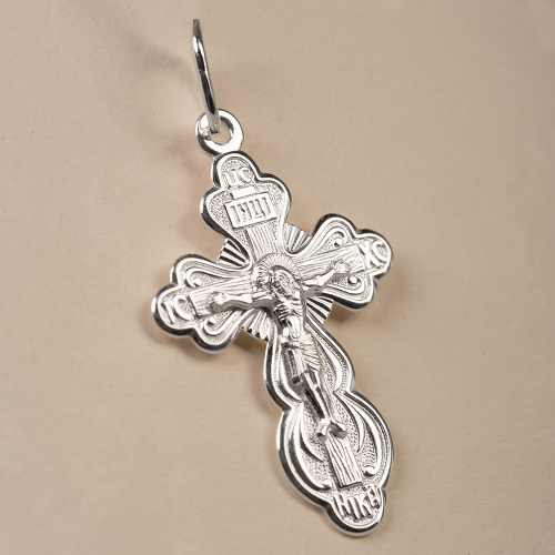 Нательный крестик серебряный 19-0017, штамп фото 2