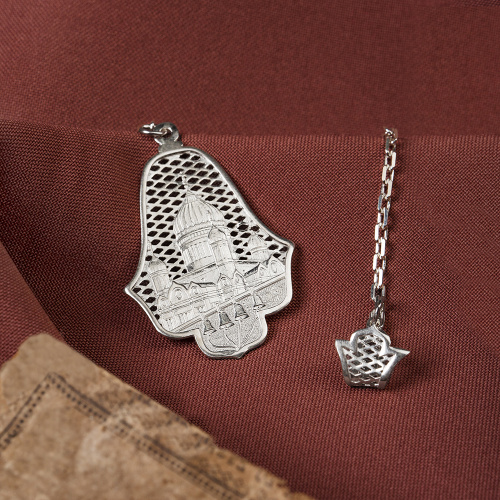 Ионизатор для воды на цепочке серебряный "Храм" 19-0087, литье фото 3