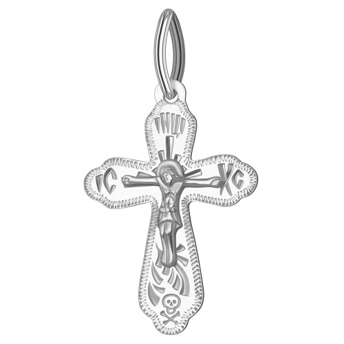 Крестик нательный серебряный, штамп 182-0017 фото 2