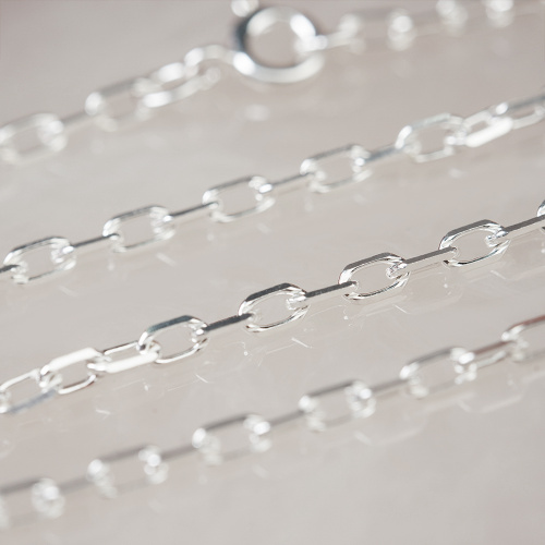 Цепочка серебряная 19-0105, якорь граненый фото 3