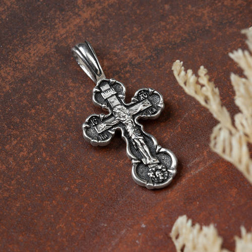 Крест (образ Покрова) из серебра, частичное чернение, литье 19-0142 фото 5