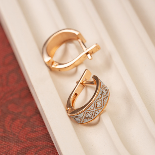 Серьги серебряные 181-0027, позолота, родирование фото 6