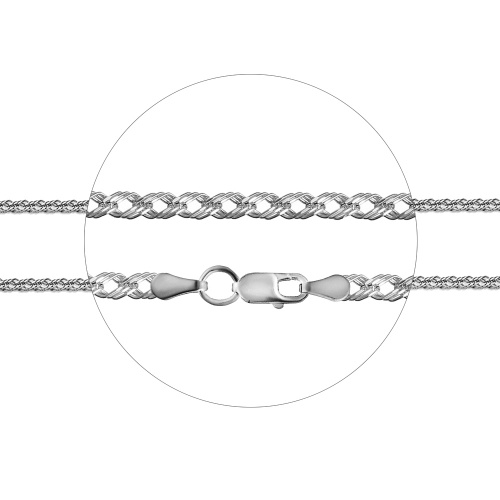 Цепочка серебряная 19-0062, ромб тройной