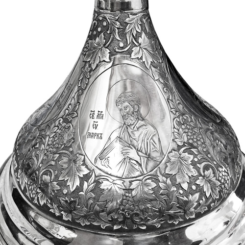 Евхаристический набор из 4 предметов, серебряный, сложная гравировка 290-11 фото 12