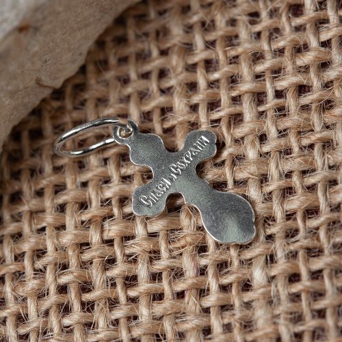 Крест из серебра, частичное чернение, штампованный 19-0138 фото 2