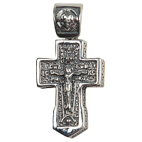 Нательный крестик серебряный 181-0062, чернение,малый