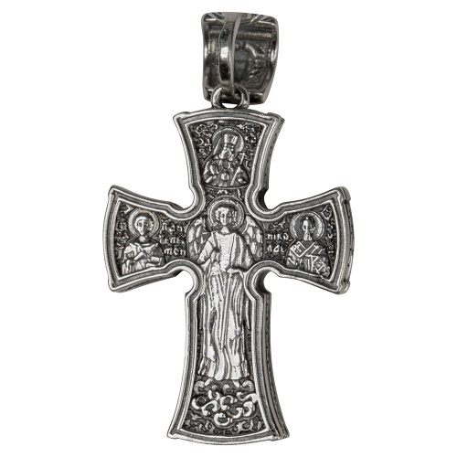 Нательный крестик серебряный 181-0056, чернение, малый фото 2