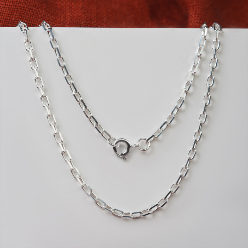 Цепочка серебряная 19-0105, якорь граненый фото 2