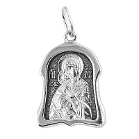 Образок серебряный с ликом Божией Матери "Владимирская" 19-0075, литье, частичное чернение