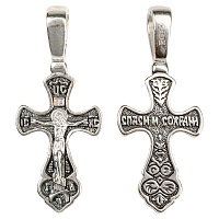 Крест из серебра частичное чернение литье, 19-0120